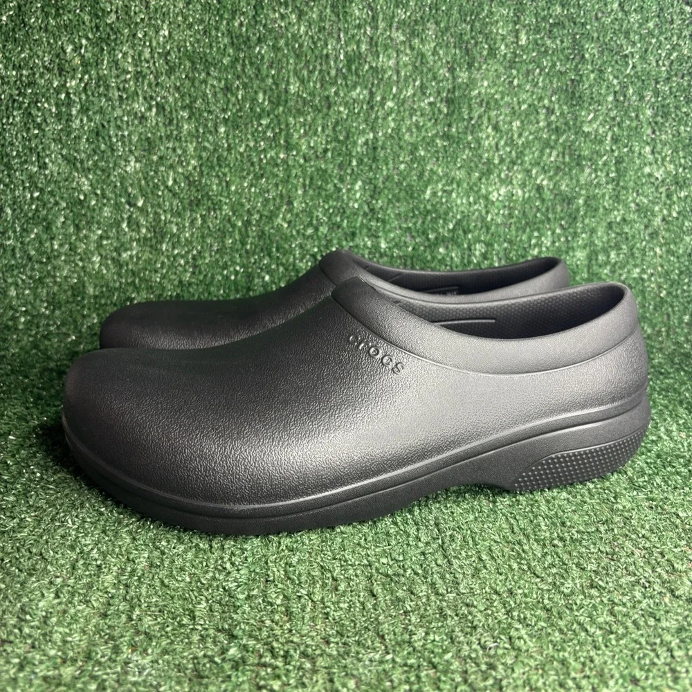 NEW Crocs On-The-Clock Slip On Resistant Work Comfort Clog Shoes Black Mens 12